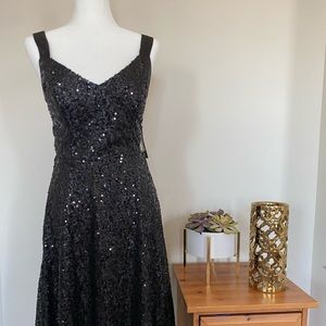 City Studio Black Sequin Fit & Flare Dress